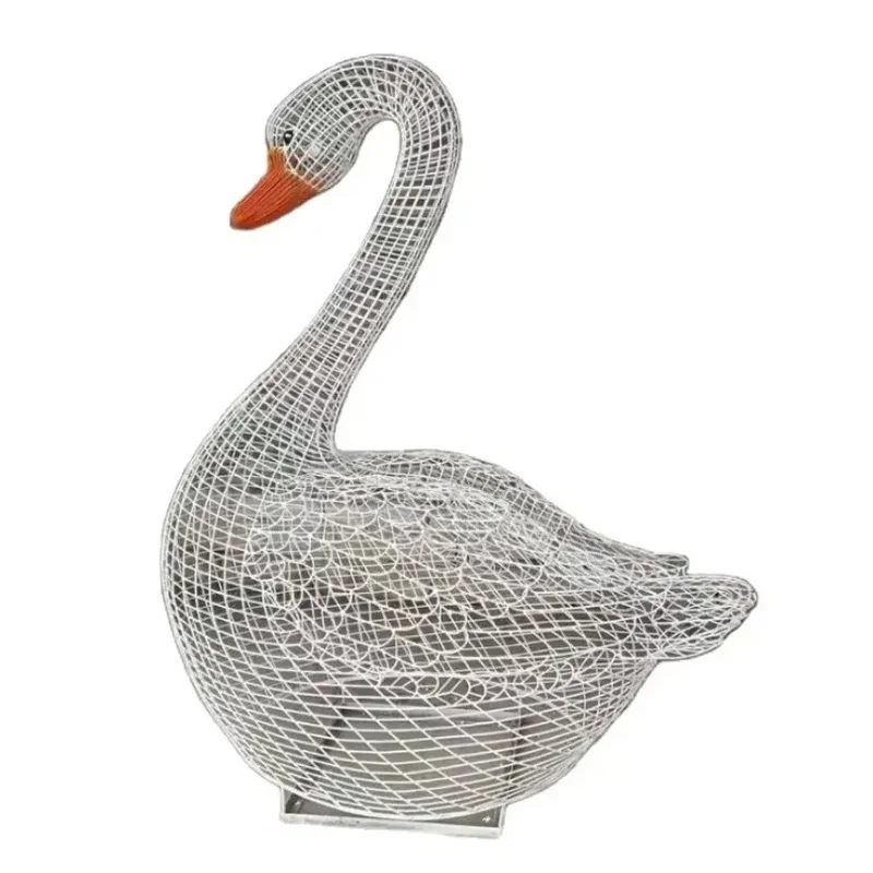 【Factory Price】Large Outdoor Metal Hollow-out Swan Sculpture Animal Statue