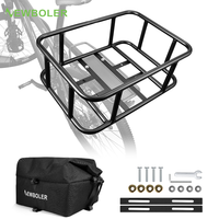 Rear Bike Basket With Large Rear Bike Rack Basket for Bike,Heavy Duty Metal Rear Bicycle Basket Perfect Mount for Electric Bike