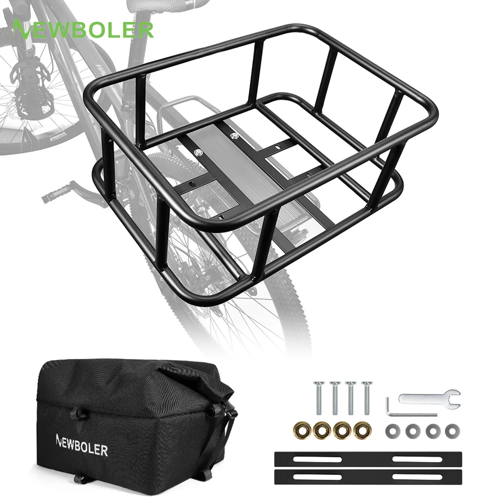 Rear Bike Basket With Large Rear Bike Rack Basket for Bike,Heavy Duty Metal Rear Bicycle Basket Perfect Mount for Electric Bike