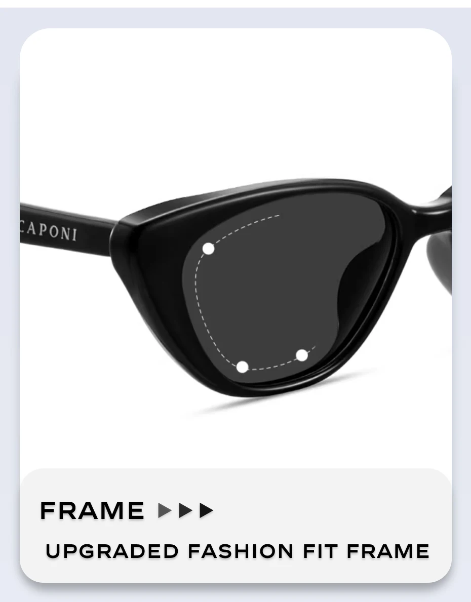 CAPONI Cat Eye Trend Frauen Sonnenbrille Schildpatt Polarisierte Anti-reflektierende Anti-glare Sonnenbrille Weibliche Modische CP2227 – Detail 6