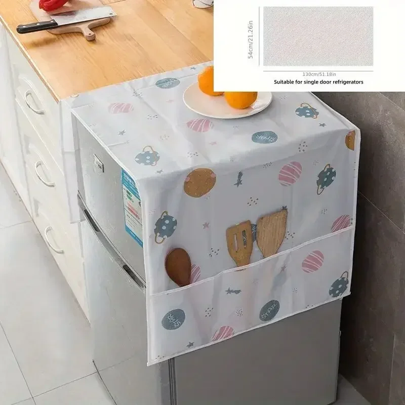 

Simple Waterproof Household Refrigerator Dust Cover Storage Hanging Bag Single-door Dust-proof Cover PVEA Storage Bag Cover