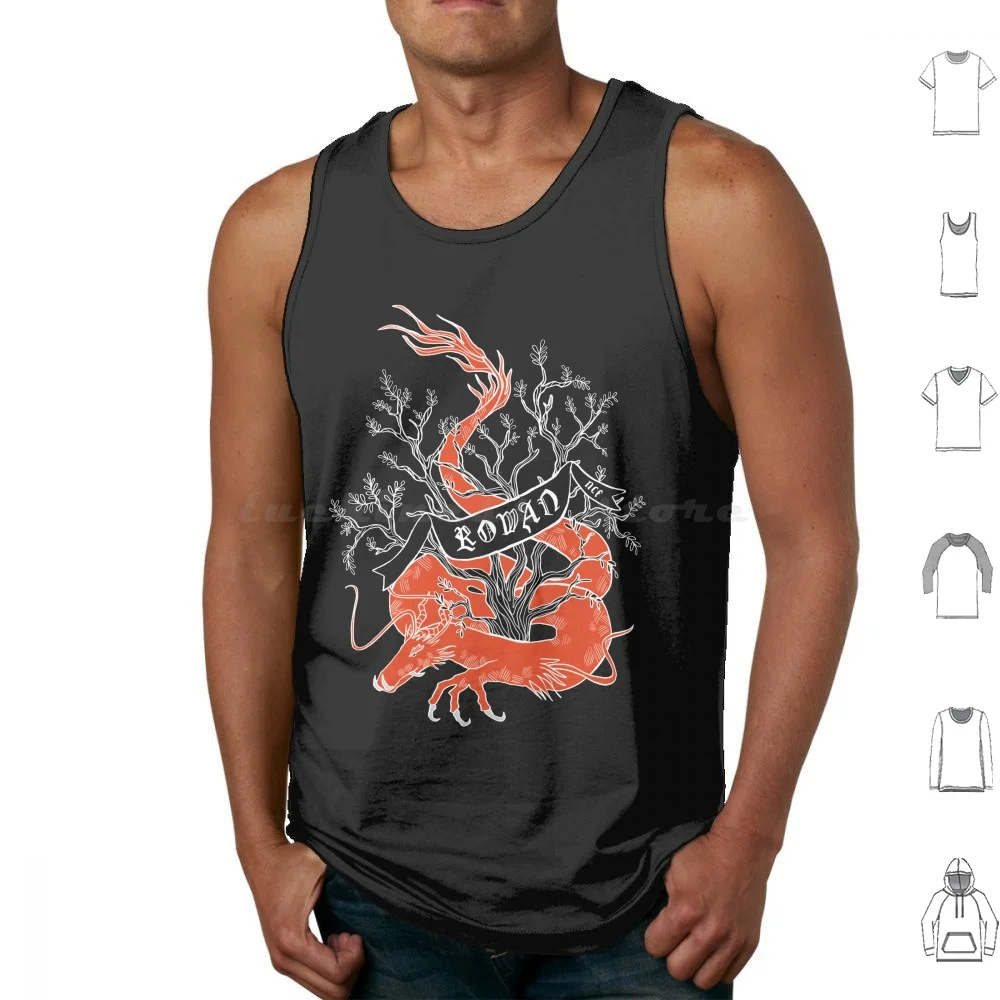 Rowan House-Black Version Tank Tops Print Cotton