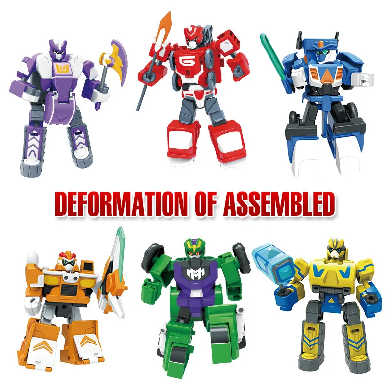 New Mini Plastic Transformer Toys Cartoon Creative Engineering Vehicle Transformer Robot Car Toys Children Boys Toys Model