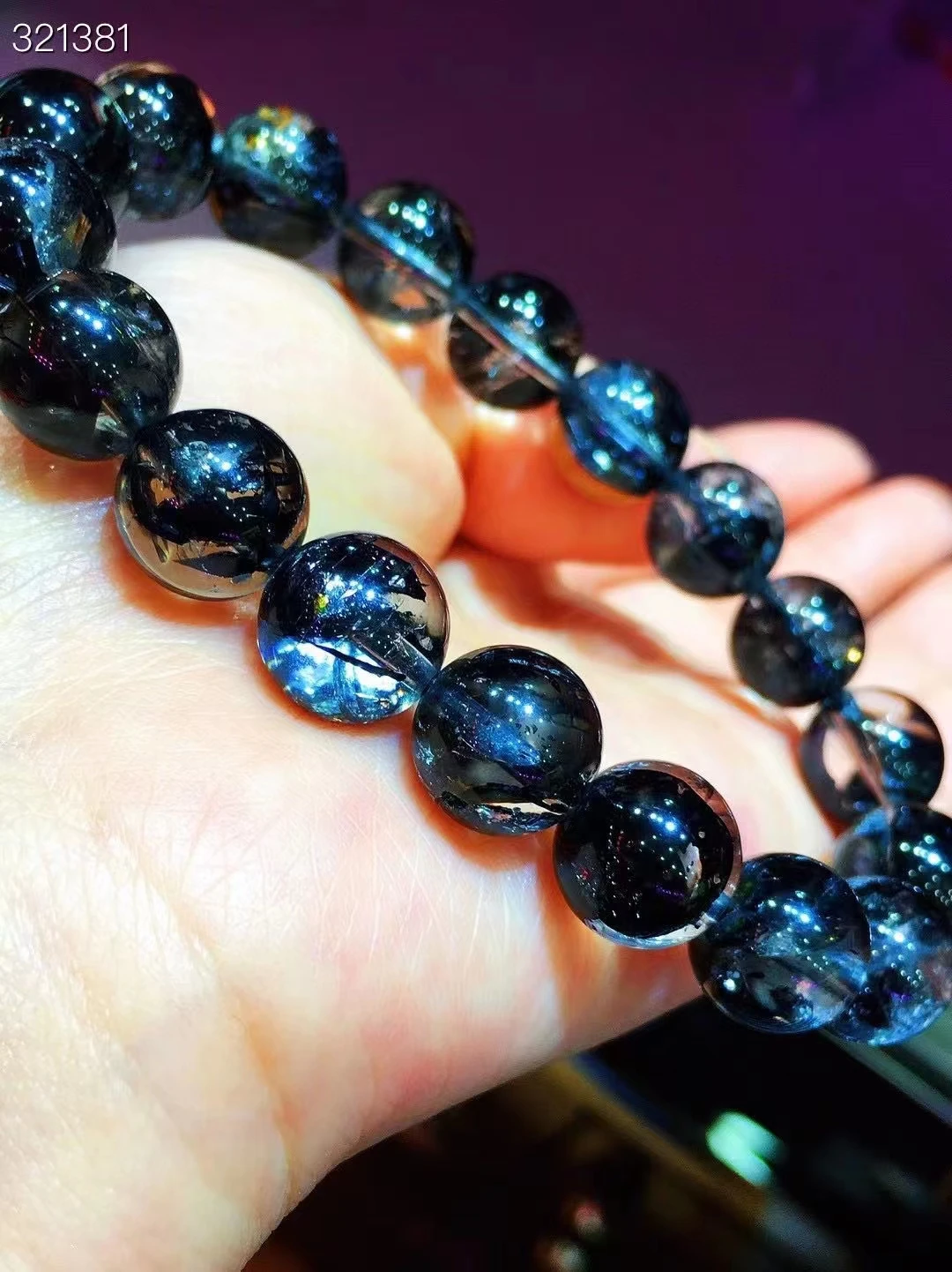 

11mm Natural Black Rutilated Quartz Herkimer Diamond Bracelet Clear Round Beads Crystal Woman Man Jewelry AAAAAAA