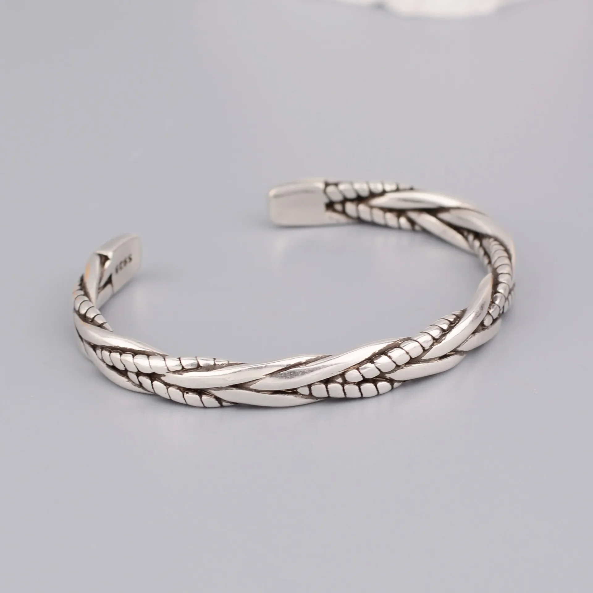 Classic Twist Braided Open Adjustable Bracelet for Men Fashion Punk Trend Cool Jewelry Gift