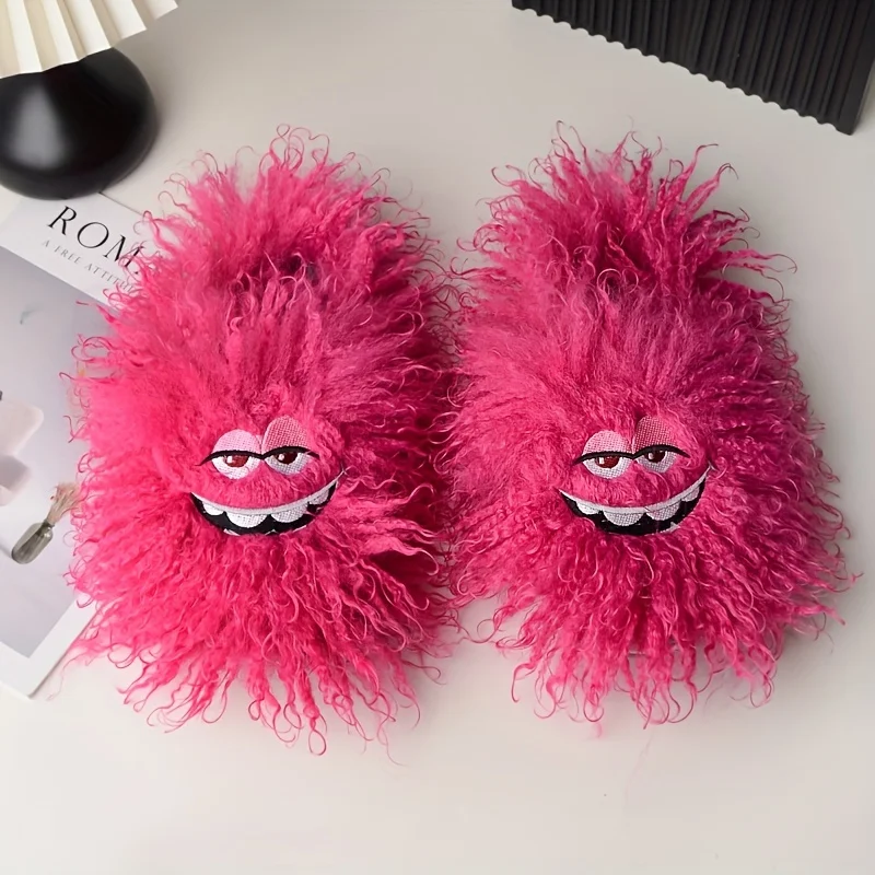 

2026NewHot-selling New Fashion Slippers, Beautiful Faux Fur Slippers, Warm and Comfortable Plush Slippers, Non-slip Indoor Slippers, Women Shoes