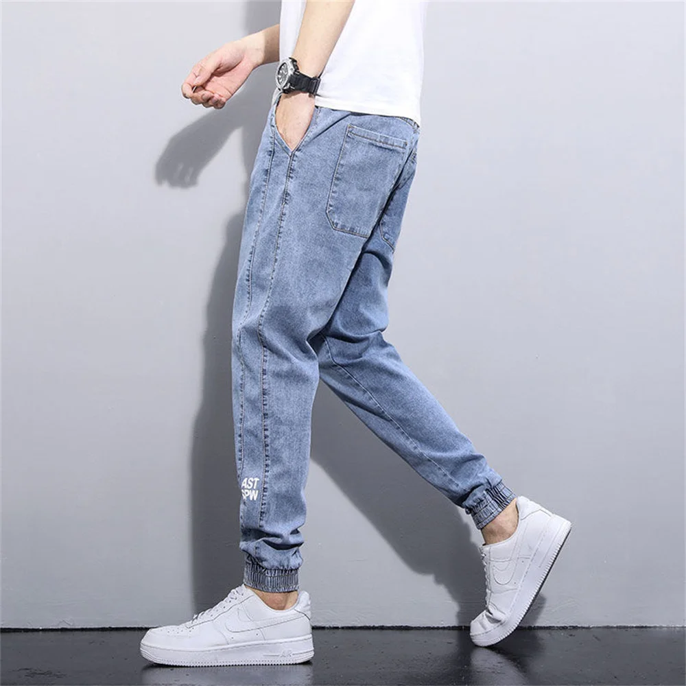 Spring Summer Black Blue Cargo Jeans Men Streetwear Denim Jogger Pants Men Baggy Harem Jean Trousers jeans for men