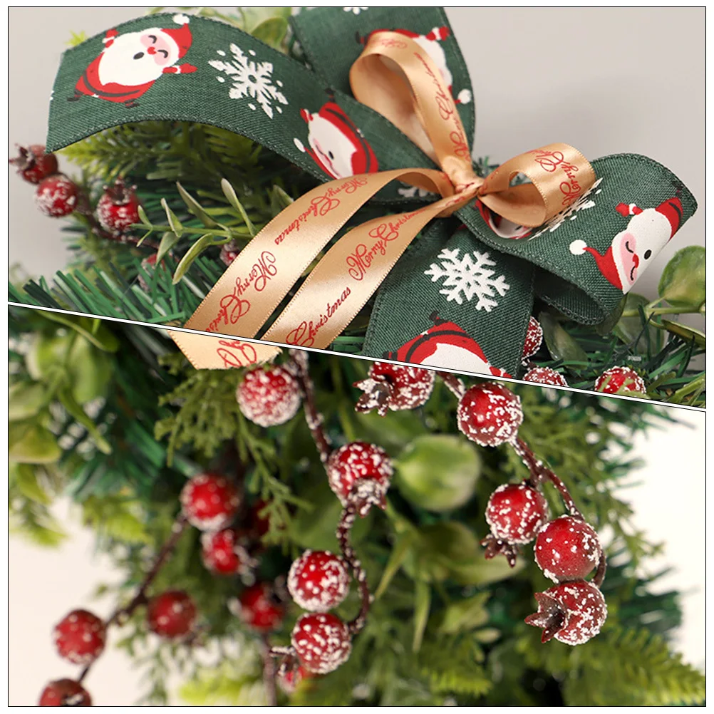 

Christmas Teardrop Swag with Eucalyptus Door Hanging Decor for Front Door Stair Xmas Wreath Garland Christmas