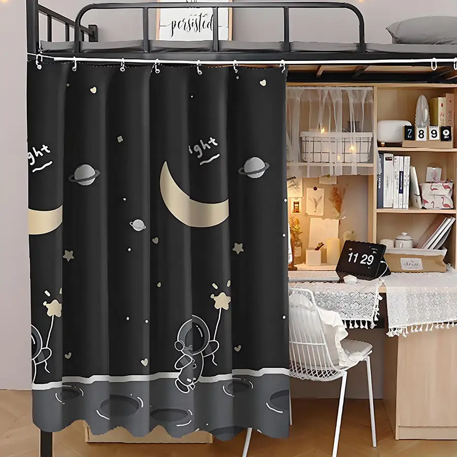 Blackout Bed Curtain 2Pcs Set Student Dormitory Room Divider 1.15m High*2m Long Mosquito Net for Bedding Tent Canopy Supplies