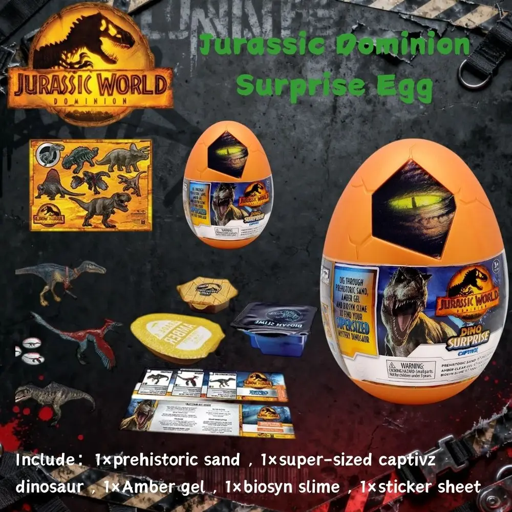 JURASSIC WORLD Captivz Dominion Mega-Ei Dinosaurier-Spielzeug Überraschung mit Sammelfiguren Spaßiges Geschenk für Jurassic-Fans
