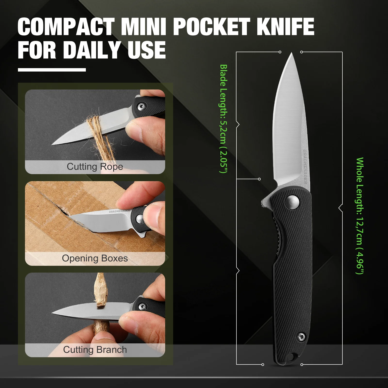 Mini Folding Knife Small Pocket Knife Portable Abs Handle Outdoor Knives Box Cutter EDC Key Utility Knife For Men Women