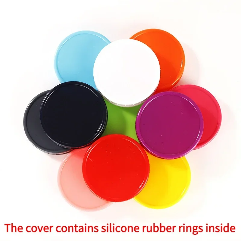 Mason Jar Lids,Compatible with Ball,Kerr&Other Brands,Vibrant Colored Plastic Caps for Canning&Storage Jars,Airtight&Spill-Proof