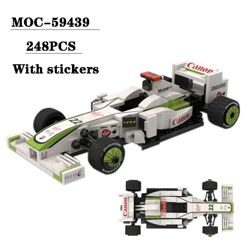 

MOC-59439 Building Block F1 Rally Car 001 Mini Racing Stitching Model 248PCS Children's Education Birthday Christmas Toy Gift