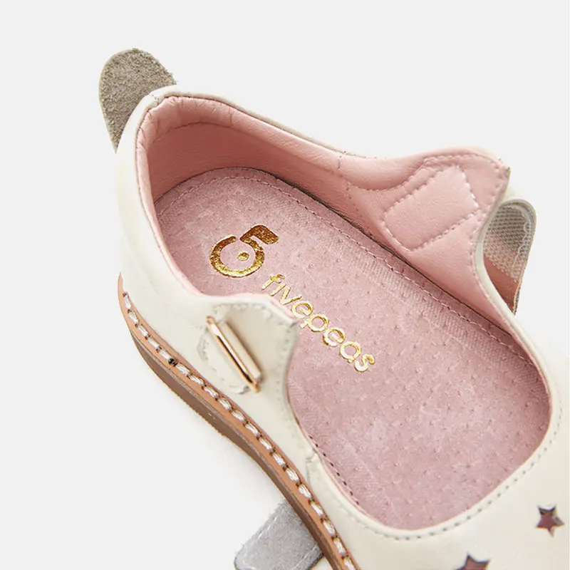 Mo Dou New Spring Autumn Casual Leather Shoes Genuine Cowhide Sandals For Girls Princess Pink Beige Black Toddler Sweet Cute