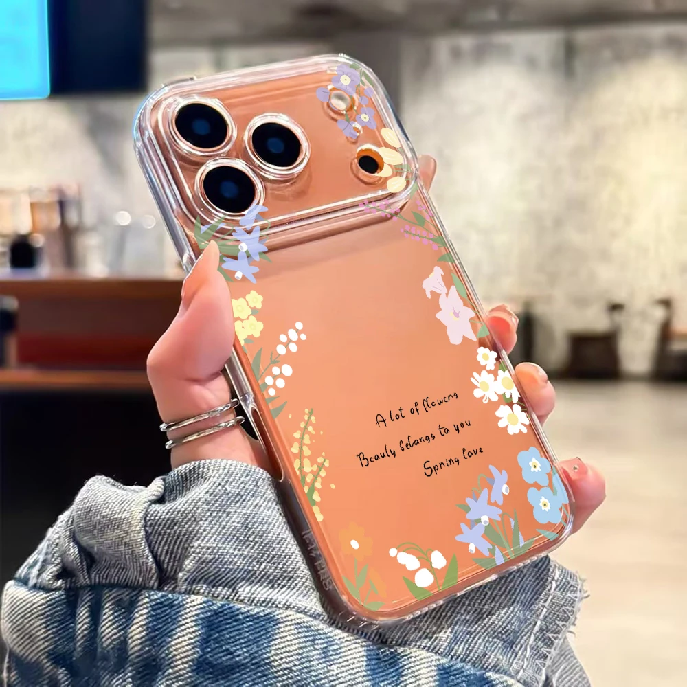 Wildflower Botanical Border Clear Phone Case For Xiaomi Redmi Note 14 Pro 13 12 Note 11 10 Pro + 13C 5G 4G Soft Shockproof Cover view 3