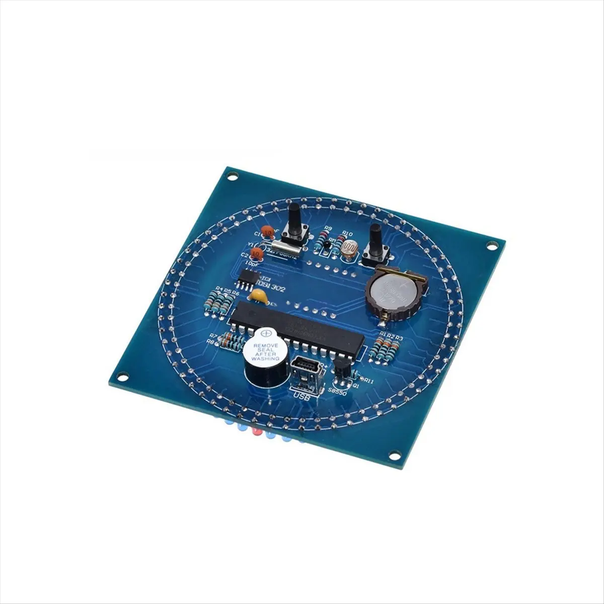【N21R】 Electronic Digital Clock Kit DS1302 Rotating LED Display Module