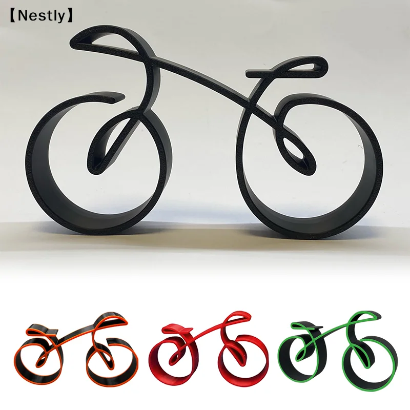Bicycle Desktop Decoration 3D Minimalist Bike Model Ornament Cycling Sculpture Bookshelf Decor Home Office Decor Gift〔Nest〕