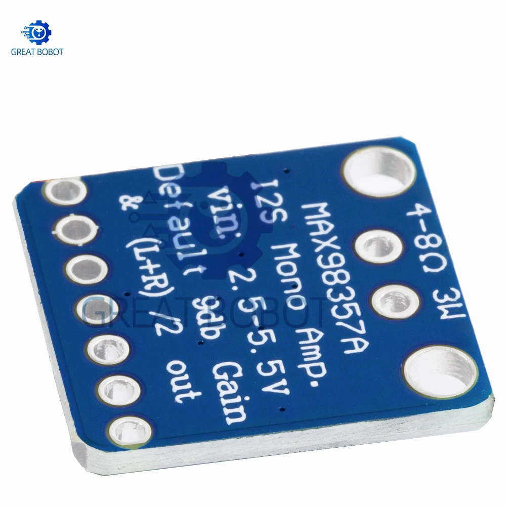 MAX98357 I2S DAC Decoder Module (Blue) – 3W Class D Filterless Audio Breakout for Raspberry Pi