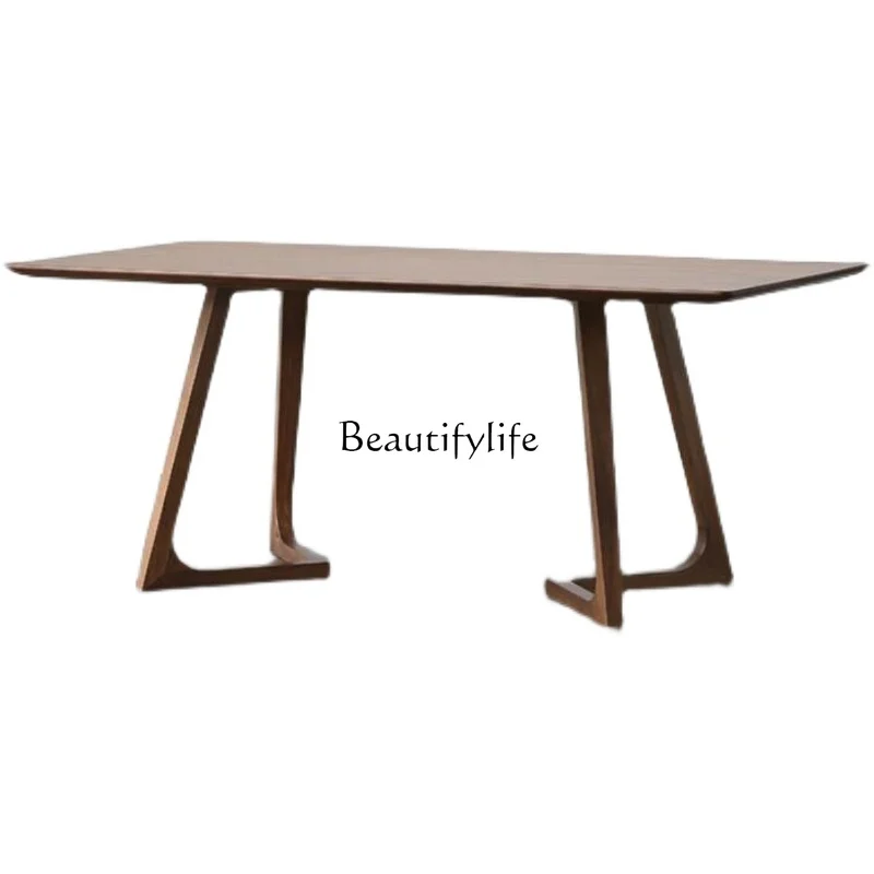 

Nordic Solid Wood Dining Table Simple Small Apartment Log Leisure Creative Rectangle Conference Table