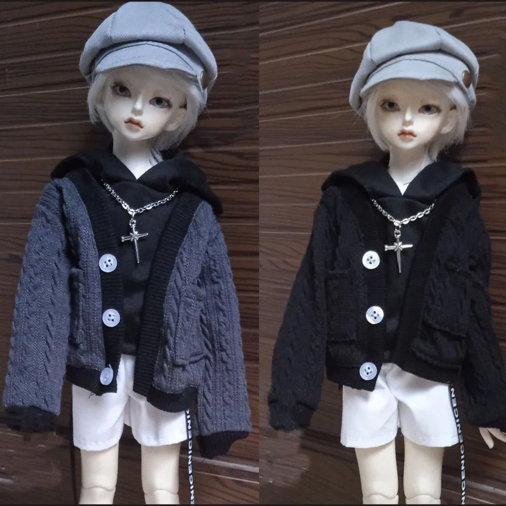 

30/45/60cm Doll Clothes for 1/6 1/4 1/3 Bjd Doll Clothing Cardigan Hat Shorts Handsome Diy Girl Toys Dress Up Doll Accessories