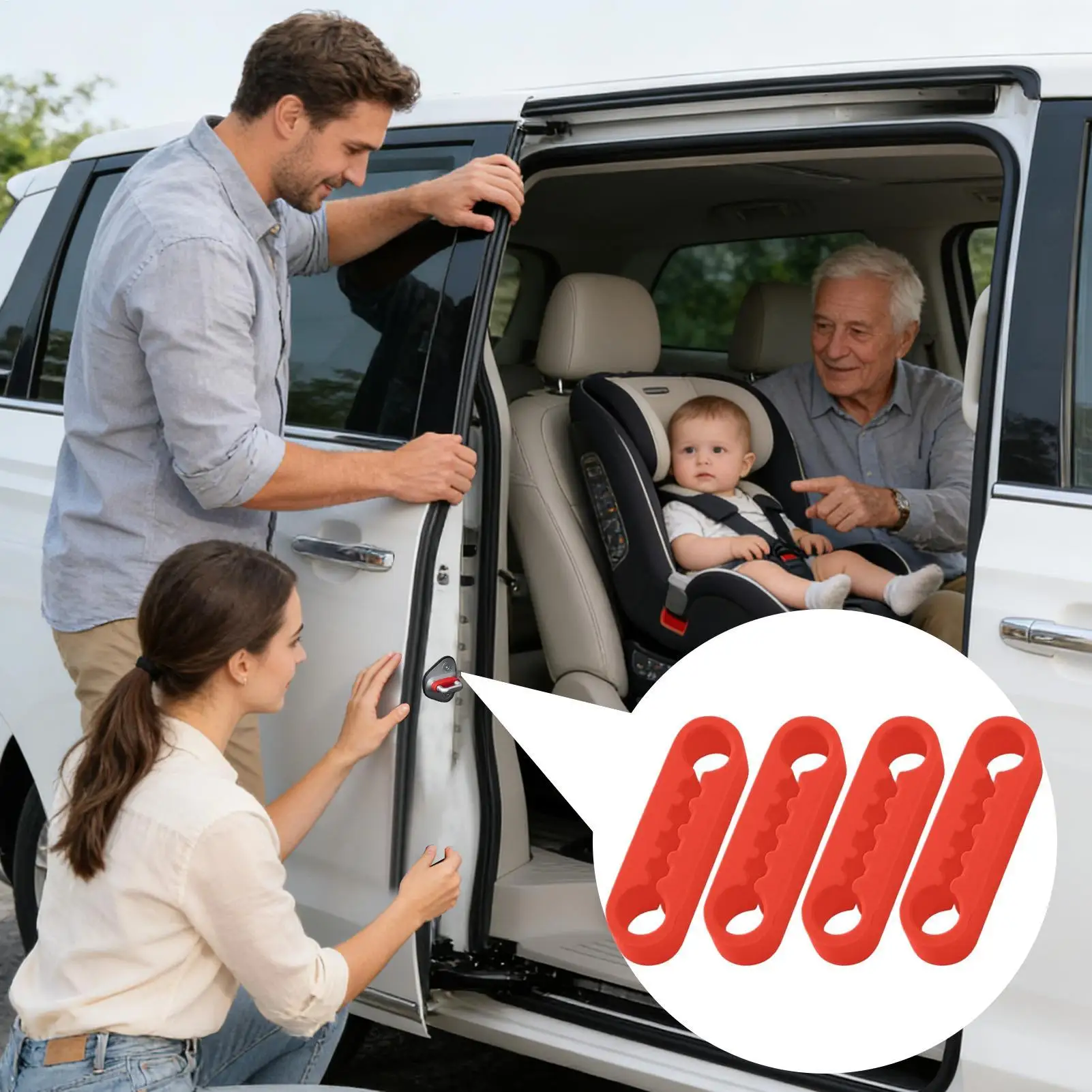Car Door Shock Absorber Car Door Buckle Sound Insulation Damping Buffer Pad Elastic Damper Cushion for Vehicles RV Truck