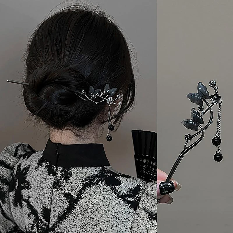 Retro Elegant Ancient Style Butterfly Tassel Hair Stick For Women Girls Classical Hairpin Chinese Cheongsam Hair Accessories