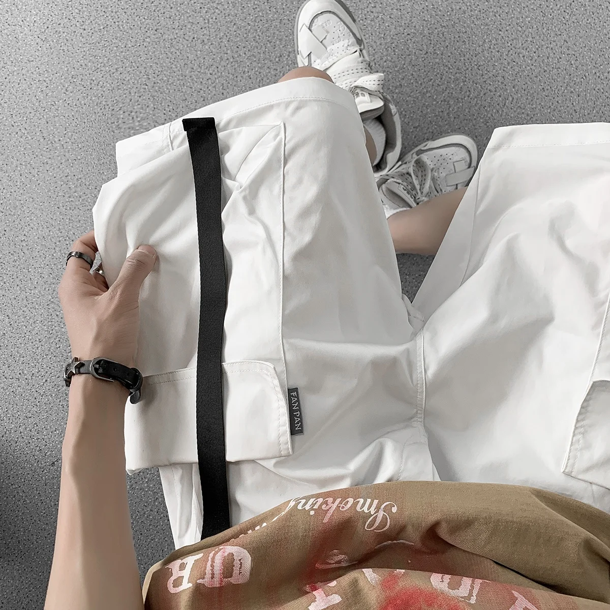 

Casual Workwear orts Men's Summer Trendy American Functional Sle Loose Fit Five ket Pants Large Size mid Waist