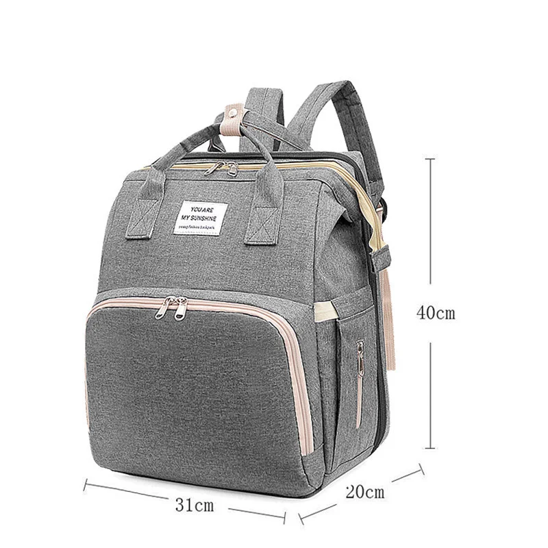 

Bed Diaper Backpack Mom Maternity For Stroller Nappy Large Capacity Nursing Bag for Baby Care Upgrade Hooks