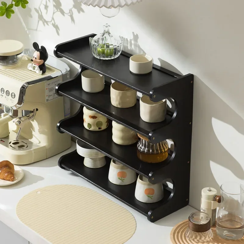 Desktop cup storage rack Office table sorting dining table Countertop multi-layer water cup small shelf