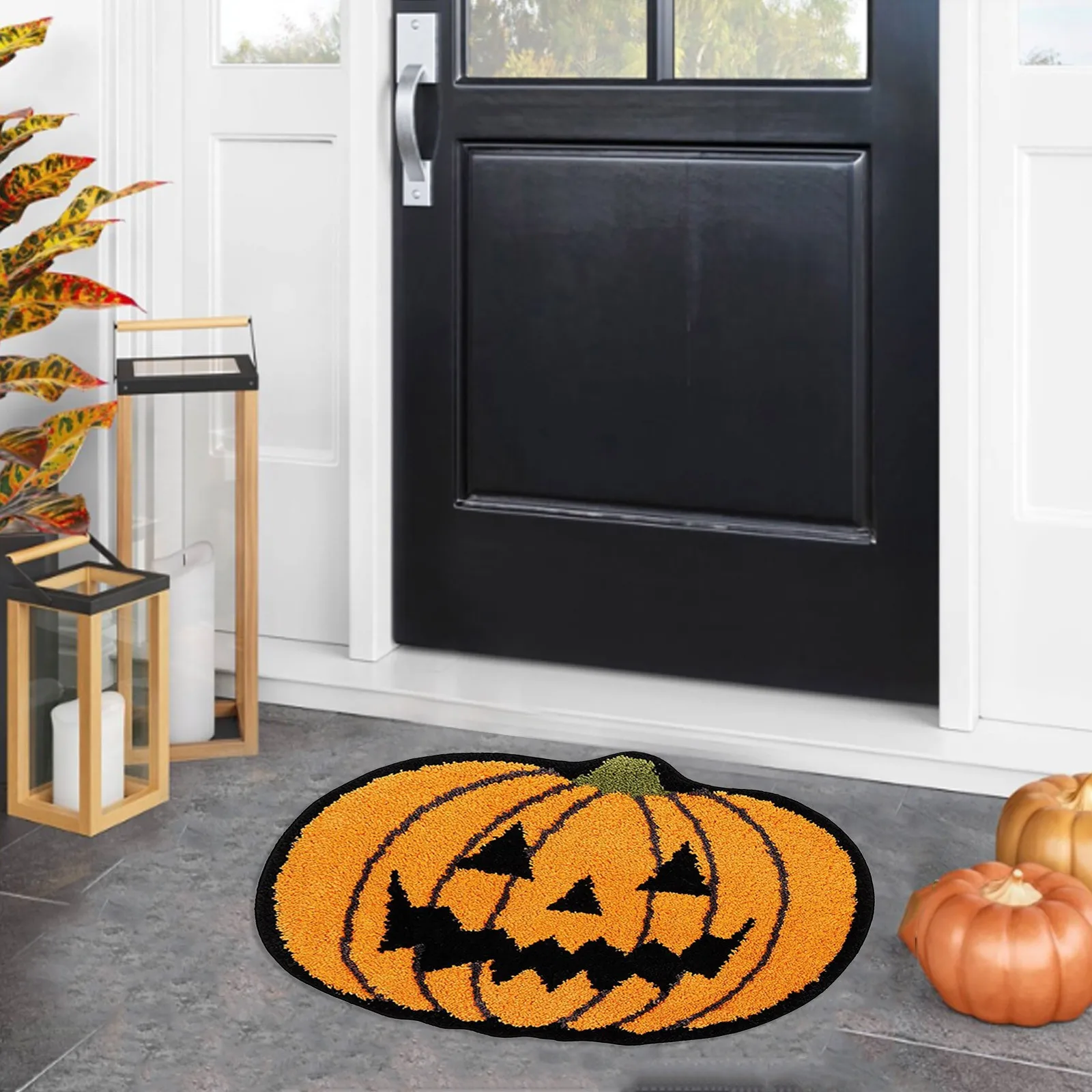 

Имитация напольного коврика на Хэллоуин с изображением тыквы, коврик для ног, страшный дверной коврик, ковер для дома