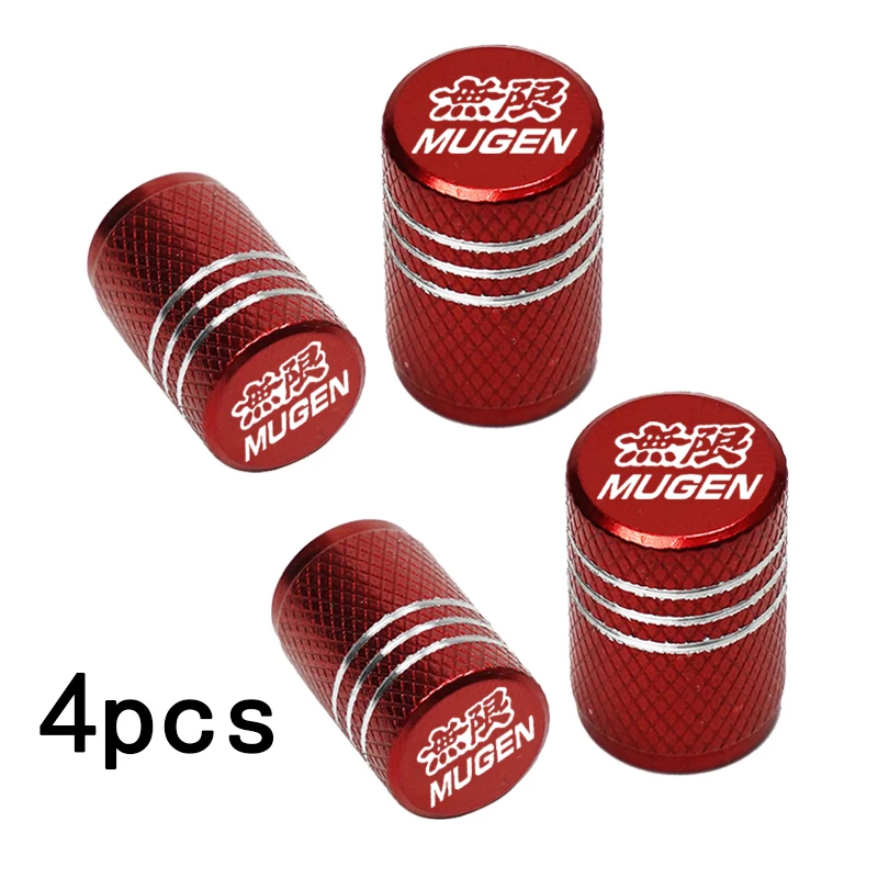 4Pcs Mugen Tire Wheel Valve Dust Caps Tyre Rim Stem Covers For Mugen Power Civic Accord CRV Hrv Jazz RAV4 Car Accessories