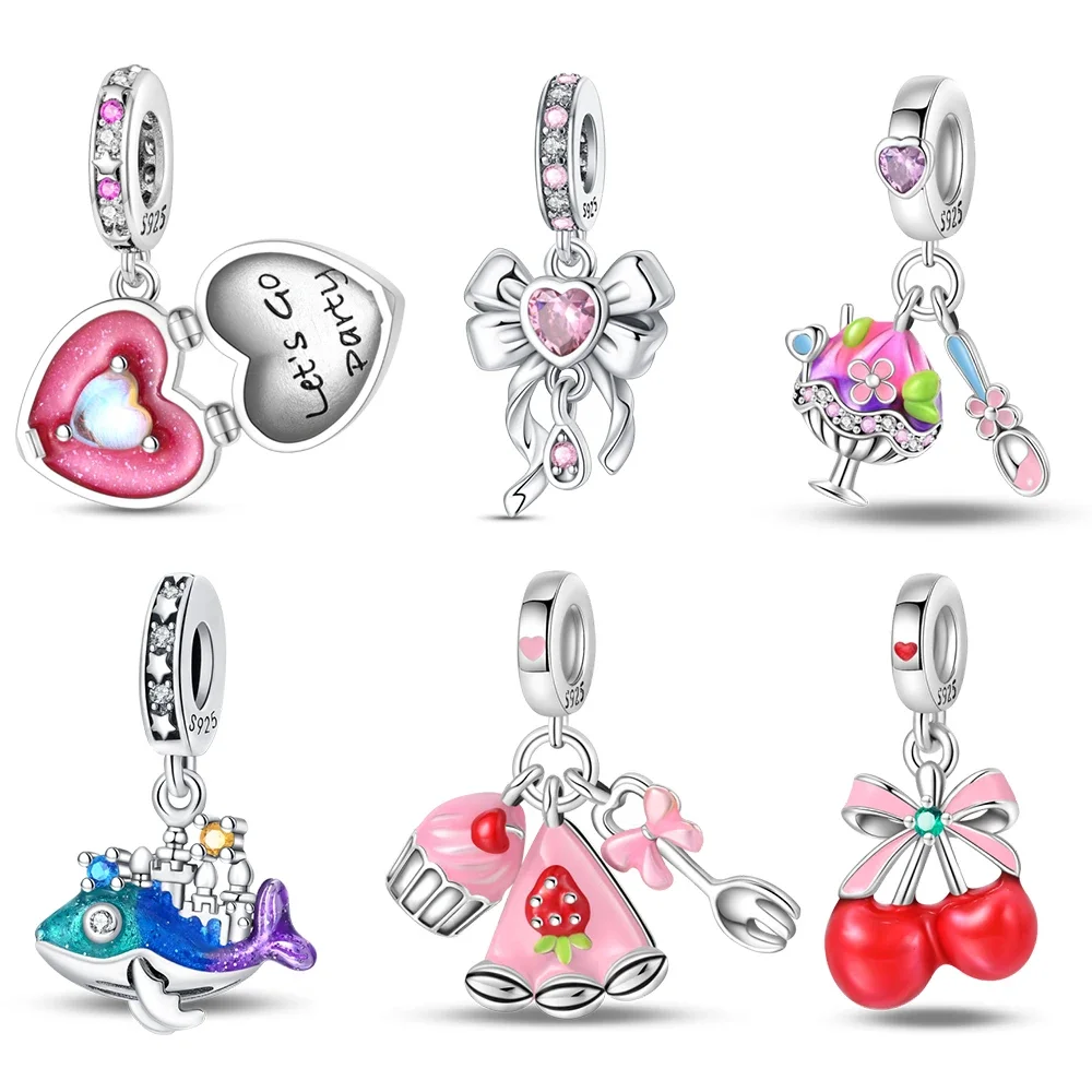 Charms Plata Summer Ice Cream Anhänger Silberfarben für Charms Silberfarben Original Armband für die Schmuckherstellung