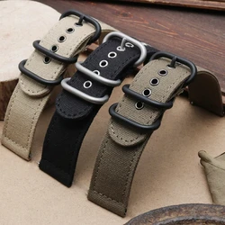 Quick release Canvas nylon watchband Men 18 20mm 22mm 24mm black khaki green Outdoor Sports watch strap Metal buckle accessories