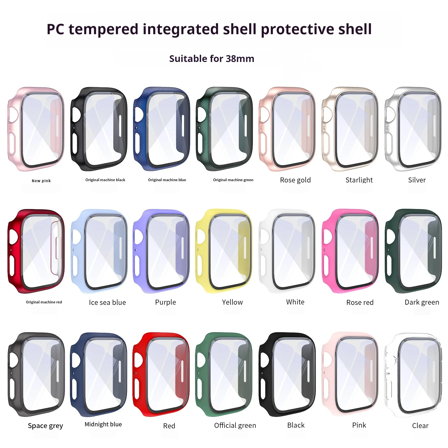 Capa protetora para Apple Watch, Oil Spray Matte Shell, Case PC integrado, adequado para Apple Watch SE-S9