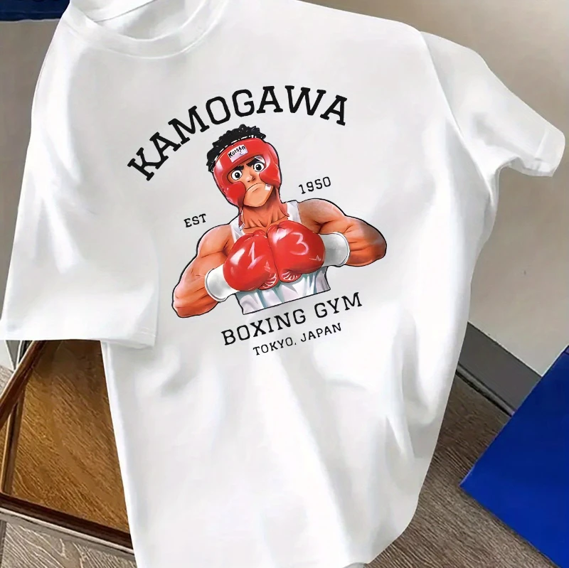 تي شيرت صيفي للرجال الأكثر مبيعًا مع طباعة نمط ملاكمة طوكيو - رقبة دائرية، الخيار المثالي للصيف