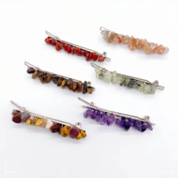 Natural Gravel Crystal Stone Hair Clips For Women Girl Crystal Quartz Stone Hairpin Bridal Barrettes Headwear Home Decor Gift