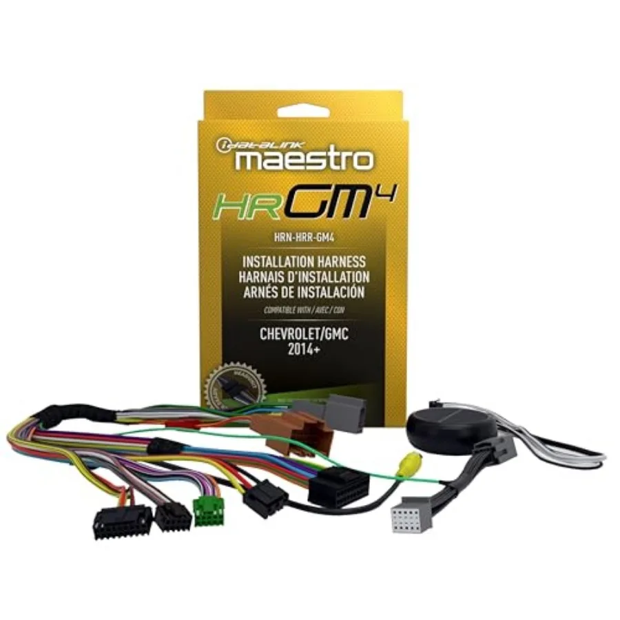 

Maestro HRN-HRR-GM4 Compatible w/GM Trucks 2016-19 Radio Replacement T-Harness - Headunit Adapter Ready Retain Steering Wheel C