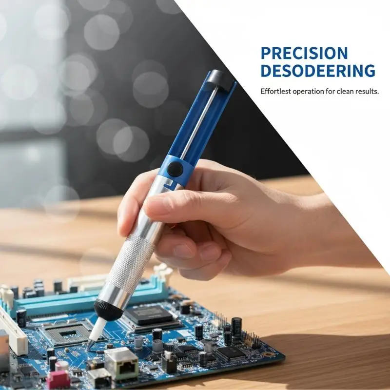 Heavy Duty Soldering Sucker Pen Aluminum Desoldering Pump Powerful Suction Electronic Solder Removal Tool for Hobby Repair
