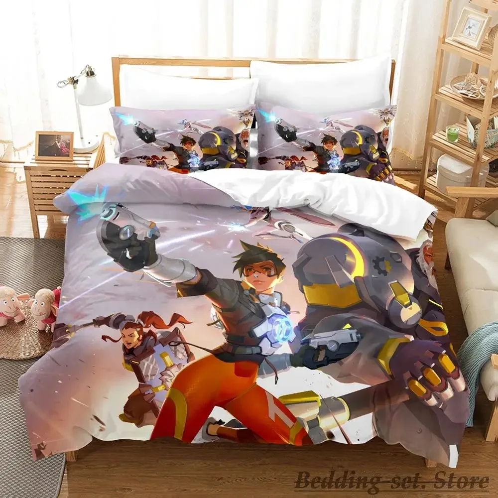 2023 Overwatch 2 Bedding Set Single Twin Full Queen King Size Bed Set Adult Kid Bedroom Duvetcover Sets Anime parure de lit Bed