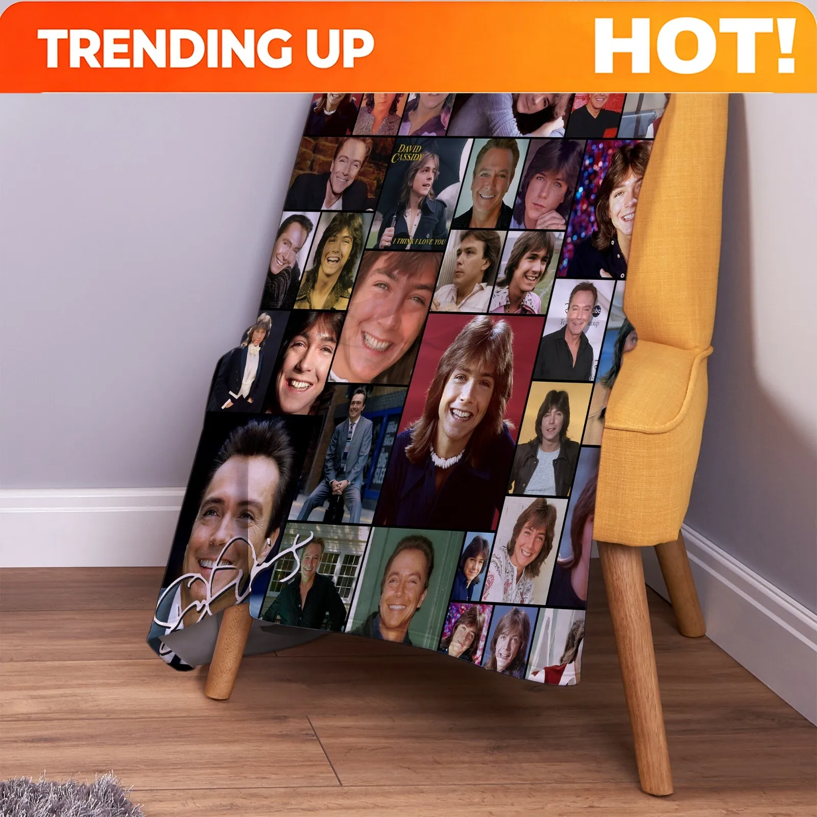 Customize David Cassidy Colour Montage Soft Fleece Throw Blanket