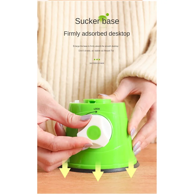 Manual Juicer Silicone Suction Bottom Hand-Cranked Juicer Easy Storage Portable Manual Squeeze Juice Squeezer Green