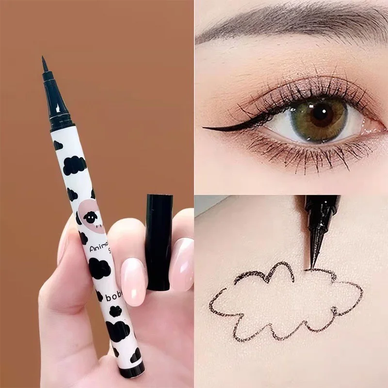 Sexy elektryczne wkładki do oczu dla początkujących Super cienkie Eyeliner długopis długotrwały, nie omdlenia, czarne brązowe gładkie kredki do oczu