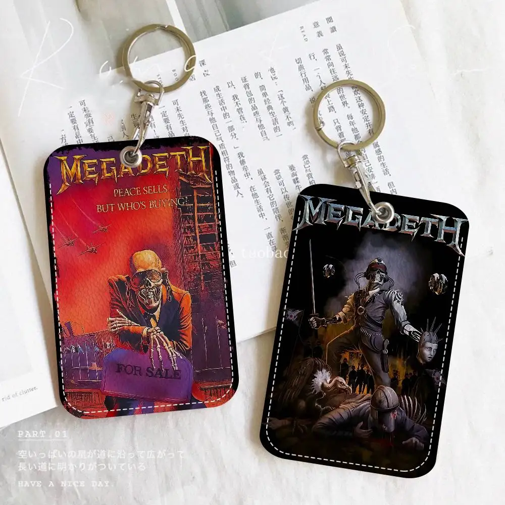 M-MegadethS Heavy Metal Band Access & Meal Card Holder Keychain Credit ID Bank Card Protective Case Keychain Pendant Fashion