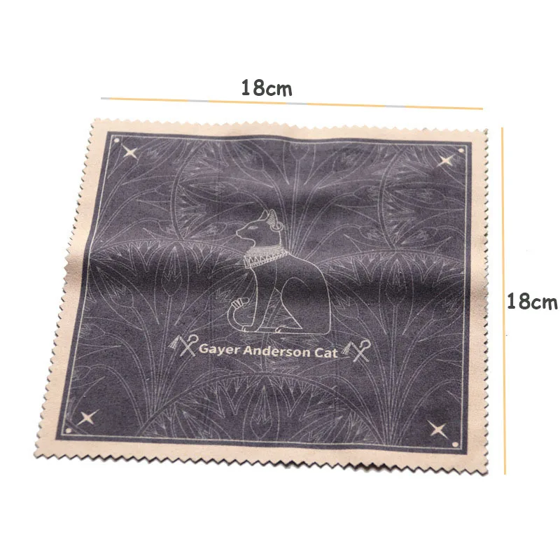 18*18cm Microfiber Cleaning Cloth Black Luxurious Big Size Wipes for Glasses Lens Camera Guitar Guy Anderson Cat