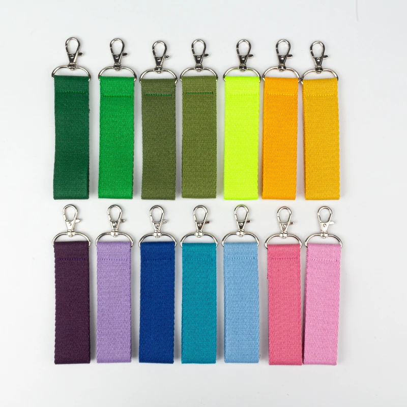 Multicolor Cotton Strap Keyring Keychain Carabiner Key Ring For Backpack Pendant Car Keys Card Wallet Holder Key Chain Pendant