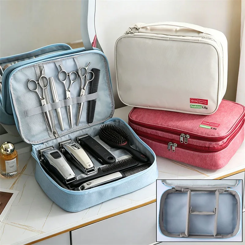 Professional Barber Tool Storage Case Large Capacity 3 Layers Hairdressing Tools Bag Multifunctional Barber Supplies Organizer