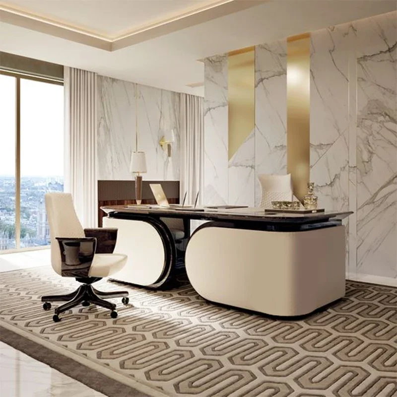 Modern White Organiser Desk Standing Beautiful Reading Reception Office Table Executive Drawers Escritorio Office Furniture