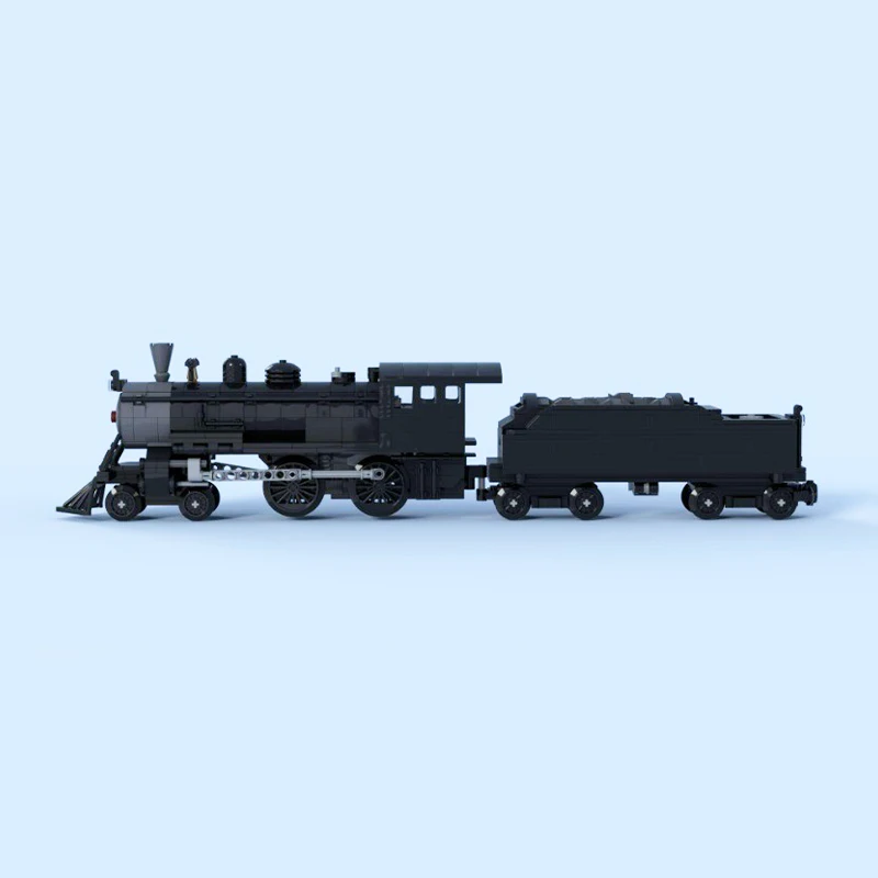 MOC American Railway 4-4-0 Stoommachine Trein v2 Model DIY Bouwsteen Assemblage Technologie Bricks Speelgoed voor Geschenken