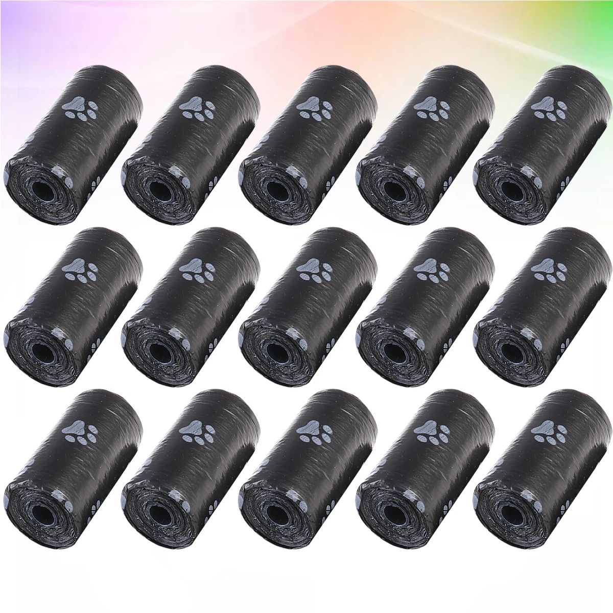 

15 Rolls Pet Waste Bags Premium PE Lightweight Portable Black No Odor Dog Cat Poop Garbage Sanitary Environment Friendly