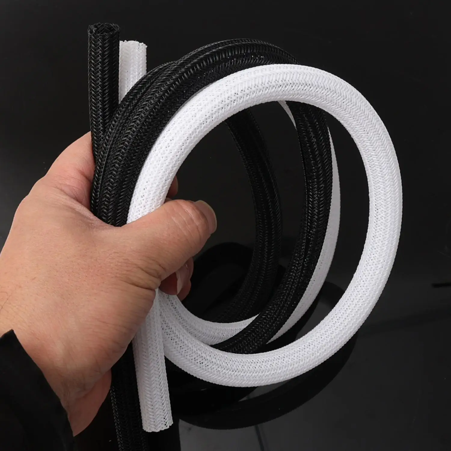 1/2/4/8meters Cable Sleeve Protective Cover Pet Proof Cord Protector Home Office Wire Management Computer TV Wire Loom Tubing